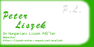 peter liszek business card